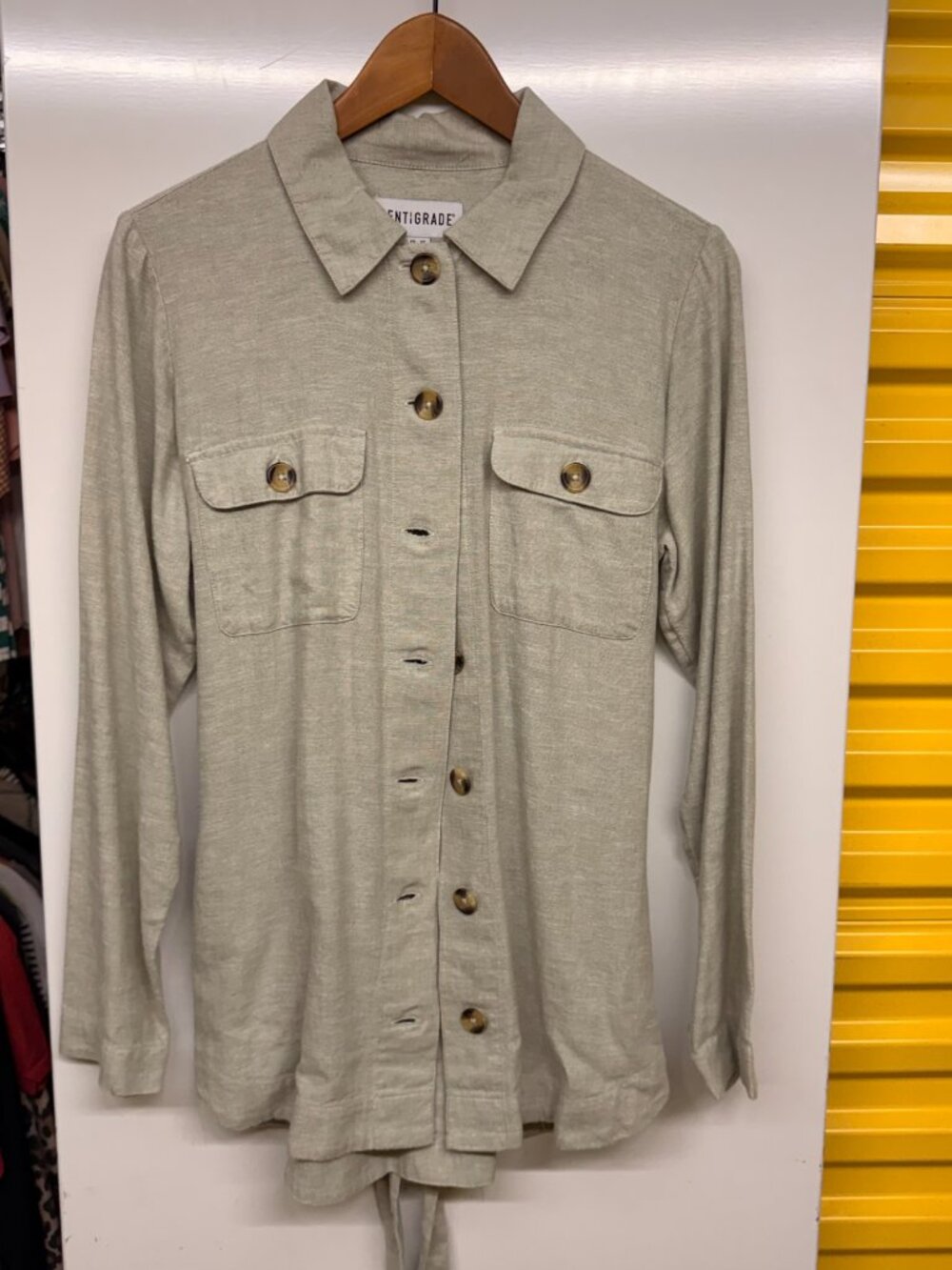 Centigrade Oatmeal Heather Soft Knit Button-Down Shacket - Size XS